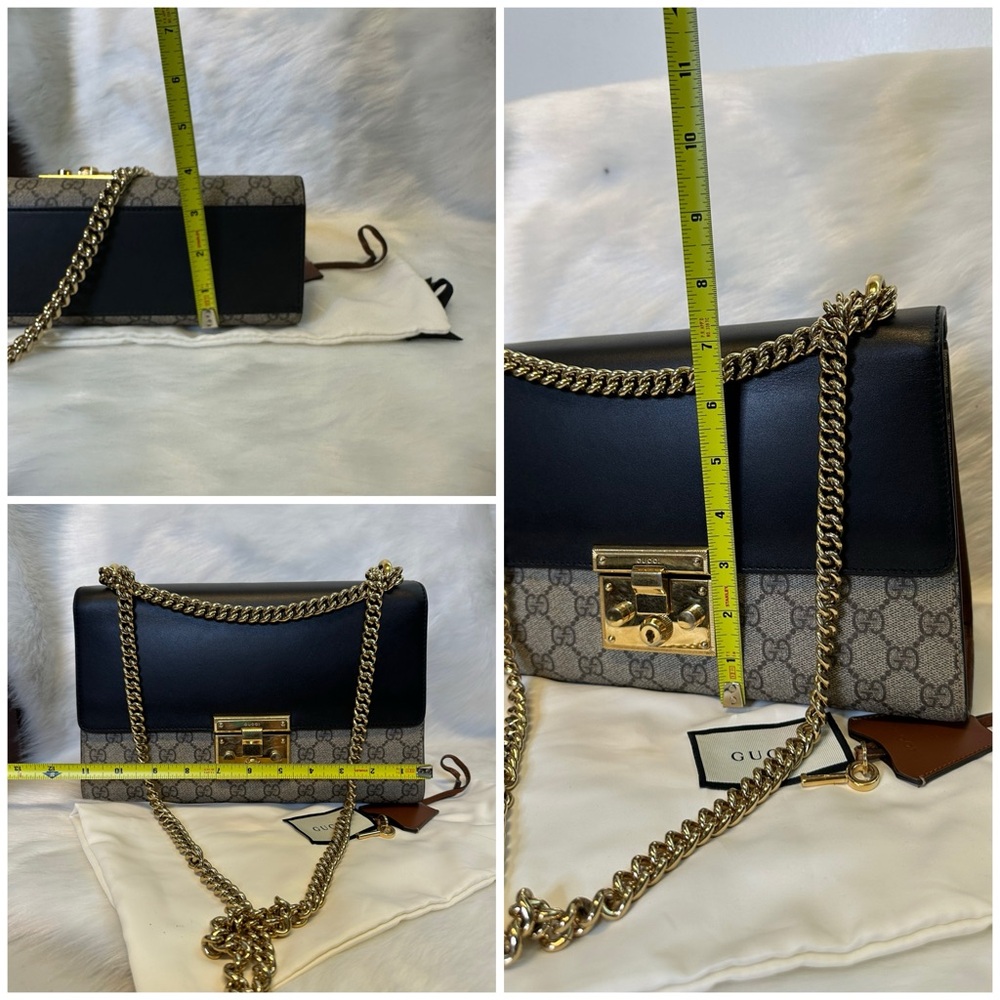 Gucci Black and Tan GG Canvas Shoulder Bag - Picture 16 of 17